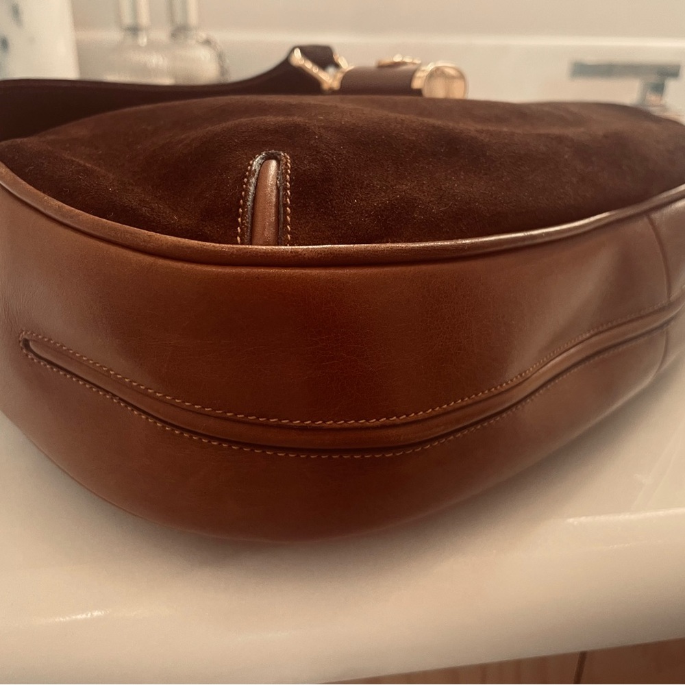 ❌SOLD❌ Authentic Gucci Bolso de hombro Brown Suede and Bamboo Vintage Bag - Picture 13 of 14